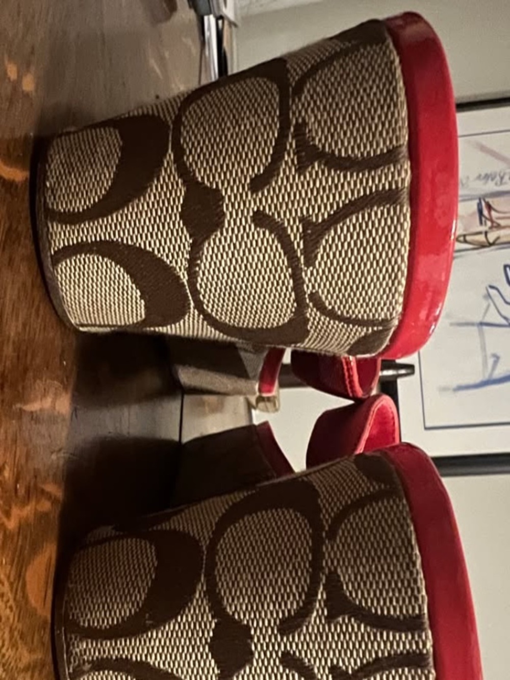 Coach Gabriela Stripe Web Wedge Sandals (NEW) Size 9 - Picture 4 of 5